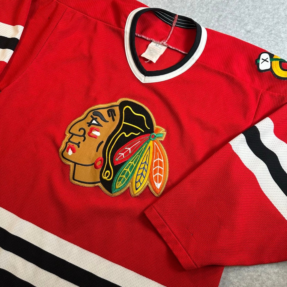 Vintage Chicago Blackhawks Maska Air-Knit Hockey Jersey Mens Medium Red NHL